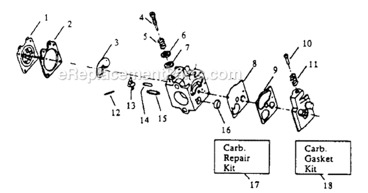 Page A Diagram and Parts List for XT-50  Weed Eater Trimmer
